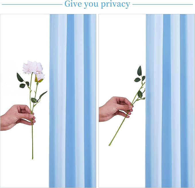 Baby Blue Backdrop Curtain for Baby Shower Parties Wrinkle Free Light Blue Curtains Backdrop Drapes Fabric Decoration for Birthday Party Photography 5ft x 8ft,2 Panels - Image 6