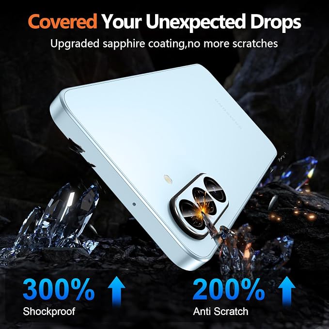 for Samsung Galaxy A17 Camera Lens Protector, Individual Metal Ring Tempered Glass Lens Cover, [Strong Adsorption] Scratch Resistant Ultra-Thin HD Clear Lens Cover, 1 Set-Blue - Image 5