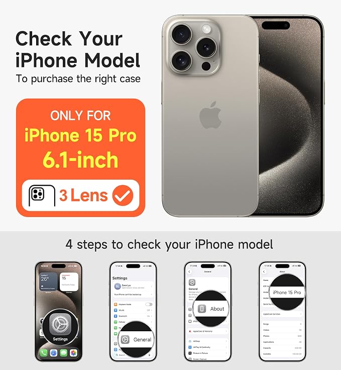 SURITCH for iPhone 15 Pro Case with Magnetic Camera Slide Cover and Adjustable Kickstand, Compatible with MagSafe, Shockproof Bumper Case Slim Protective Cover 6.1 Inch, Black - Image 2
