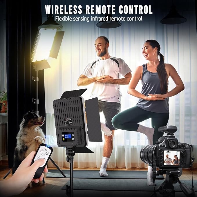 NiceVeedi 2-Pack Photography Lighting Kit, 36W Bi-Color Studio Lights 2700-6500K CRI 95+, Dimmable LED Video Light Kit with Remote Control & 72” Tripod Stand, Lighting for Video Recording/Photography - Image 2