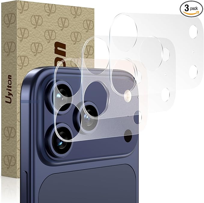Uyiton 3Pack for iPhone 17 Pro Max Camera Plateau Protector, Matte PET Film | Ultra-Thin, Invisible & Bare-Hand Feel, Scratch-Resistant, Case-Friendly, Protects Camera Base Only – Not Cover Lens by Uyiton