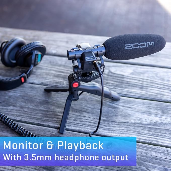 Zoom M3 MicTrak Stereo Shotgun Microphone and Recorder Bundled with 128GB microSD Card, Hi-Speed SD Card Reader, 4 AA Batteries & Charger, Cleaning Cloth - Image 6