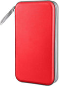 Siveit CD Case Holder, 80 Capacity CD/DVD Case Holders Wallet Hard Plastic CD DVD Disc Cases Storage Binder for Car Home Office Travel (Red) by Siveit