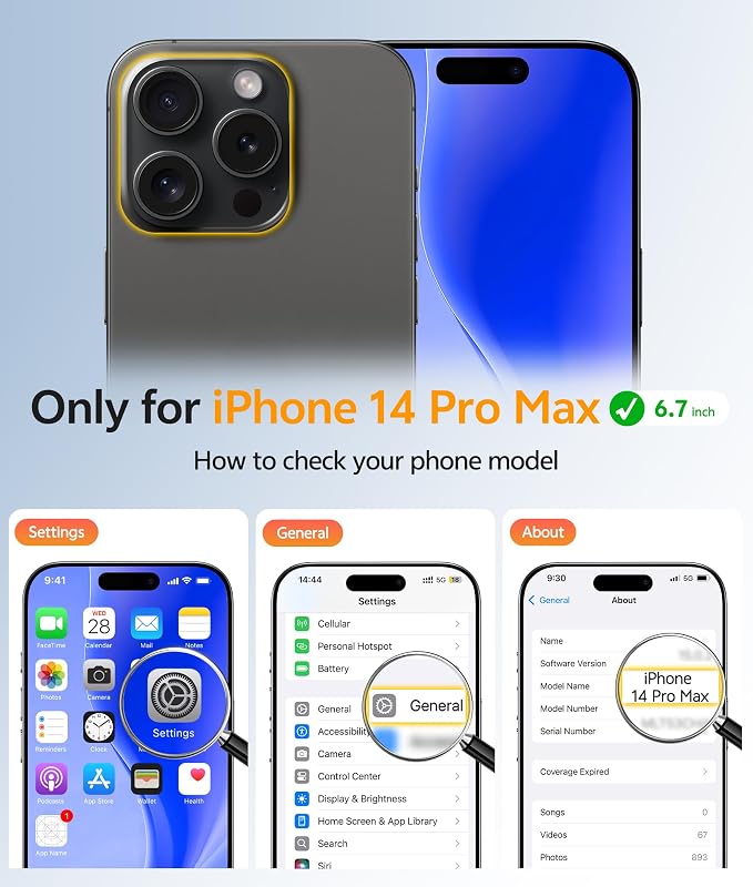 FNTCASE for iPhone 14 Pro Max Case, Fit for Magsafe, Glass Screen Protector | Full Camera Protection, Translucent Matte, 14FT Military Grade Drop Proof, Shockproof Protective Phone Cover, Black - Image 2