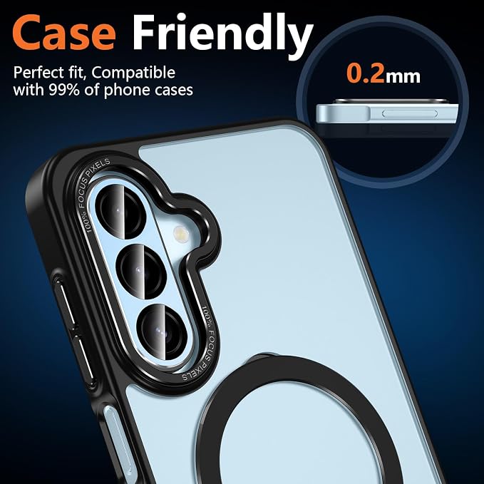 for Samsung Galaxy A17 Camera Lens Protector, Individual Metal Ring Tempered Glass Lens Cover, [Strong Adsorption] Scratch Resistant Ultra-Thin HD Clear Lens Cover, 1 Set-Blue - Image 7