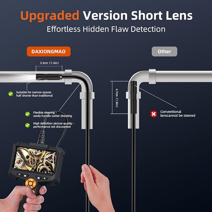 Daxiongmao Endoscope Camera with Light, 1080P HD Borescope, IP67 Waterproof Snake Camera – Ideal for Inspecting Walls, Vents, Automotive Engines, Pipes – A Great Gift Tool for Men (33ft) - Image 5