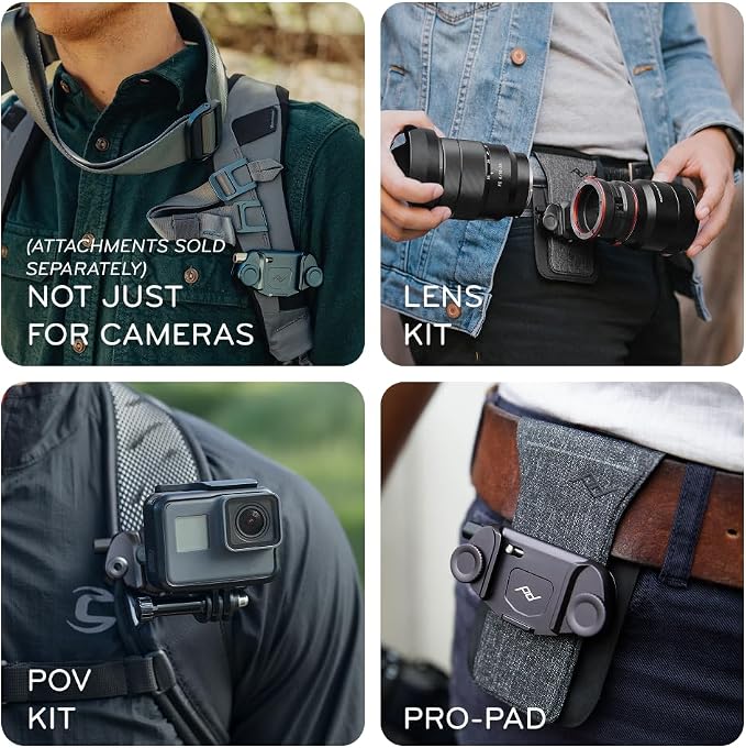 Peak Design Capture Camera Clip V3, Eclipse with Plate, Holds DSLR, Compact and Point and Shoot Bodies, Secure, Stable and Accessible, Attaches to Straps and Belts, Quick Release, 200 lb Capacity - Image 4