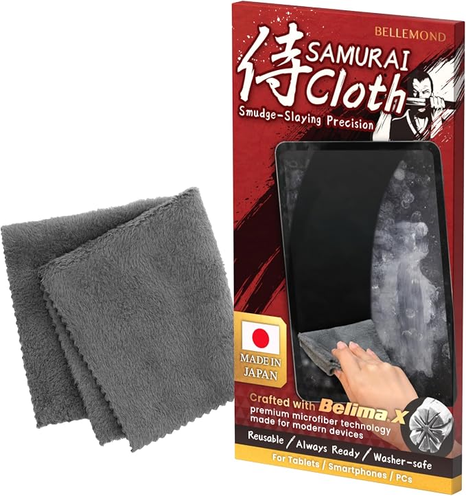 BELLEMOND「Samurai Cloth」Japanese Microfiber Cleaning Cloth | Washable, Reusable, Lint Free Cloth for Phones, Laptops, Lenses, Screens & Electronics | Made in Japan | Medium by BELLEMONDMadeinJapan