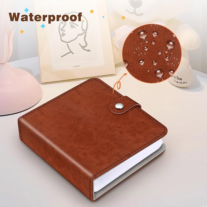 Fintie Small Photo Album Book for 3.5x4.25" Polaroid Films - 52 Pockets | For Polaoird I-Type/600/Sx-70 Films, Fujifilm Instax Wide Pictures Albums Book, Boys & Girls Memory Keepsakes, Vintage Brown - Image 7