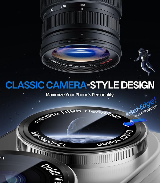 HelloDeere for Samsung Galaxy S26 Ultra Camera Lens Protector, Military-Grade 9H+ Tempered Glass with AR Optical Tech HD Anti-Glare Anti-Scratch Metal Individual Ring Easy Install Case Friendly,Silver - Image 3