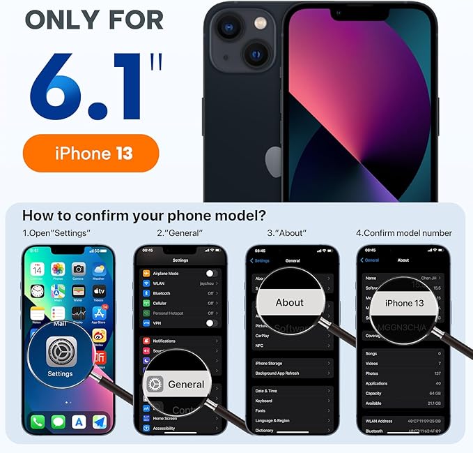Miracase Silicone & Magnetic for iPhone 13 Case, Dark Blue | Compatible with MagSafe, Soft Microfiber Lining, Premium Silicone Cover Shockproof Drop Protection Phone Case for 13 - Image 6