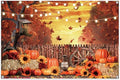 Fall Banner 12x8ft Polyester Harvest Hay Farm Pumpkin Patch Backdrop Sunflower Maple Photo Backdrops Thanksgiving Banner Decorations for Party by Leowefowa