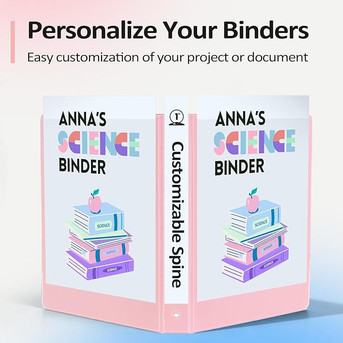 BinderX 3 Ring Binder 1 Inch, 1" Clear View Binder, Olive Green, Letter/ A4 | Extra Durable, PVC-Free, Customizable, Interior Pockets, 175-Sheet Capacity, Eco-Friendly, Reinforced Hinge, School, Office - Image 5