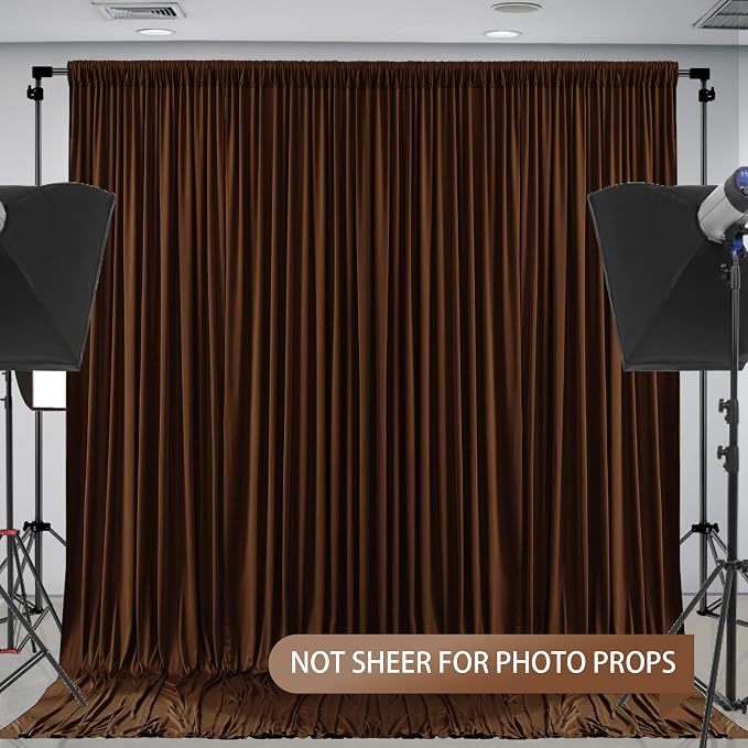 Dark Brown Backdrop Curtains-Wrinkle-Free Polyester Photography Drapes Party Curtain Background for Baby Shower Wedding Decorations- 16 X10FT - Image 5