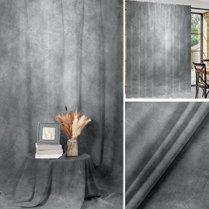 8x12ft Light Grey Abstract Textured Photography Backdrop for Professional Studio Backgrounds Gray Photo Backdrop Prop Portrait Photo Backdrops for Photoshoot Backdrop Curtains Rod Pocket on Top - Image 3