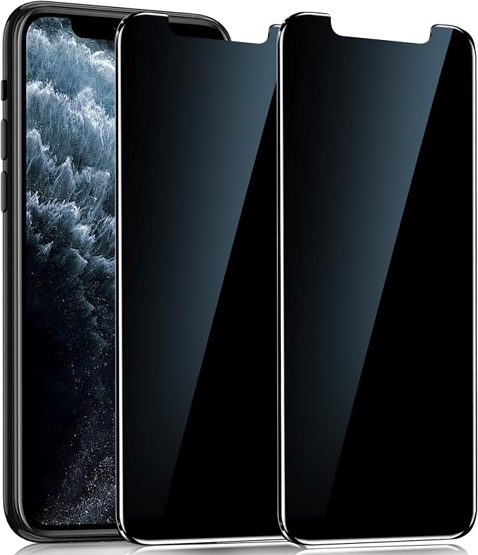 YMHML 2 Pack Compatible for iPhone 11 Pro/Xs/X Privacy Screen Protector Tempered Glass, Anti Spy Privacy Screen for iPhone Accessories, Case Friendly Private Film by YMHML