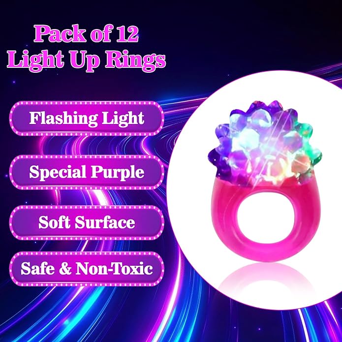 LACGO LED Flashing Finger Toys - Blinking Bumpy Finger Toys Finger Light Adult Novelty Favor Glow up Flashing Finger Gift for Easter Party Birthday Classroom Prizes - Image 4