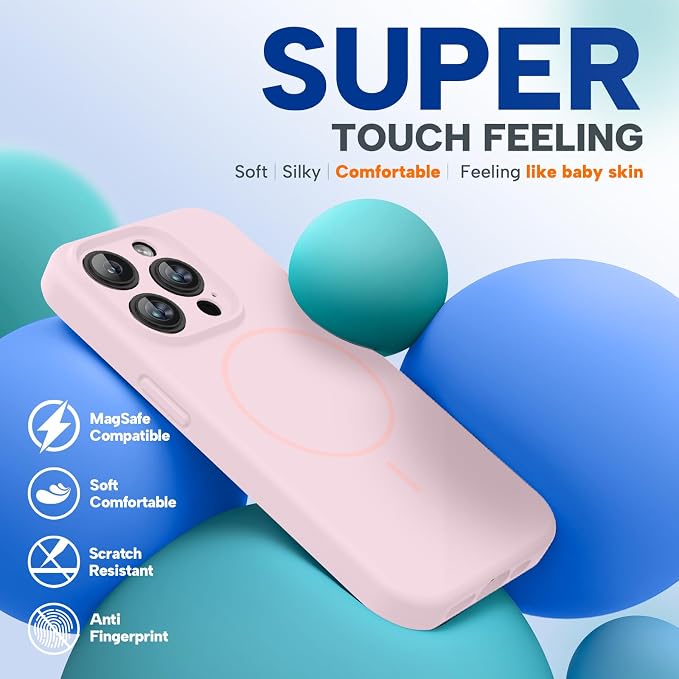 Miracase Magnetic for iPhone 15 Pro Case, Silicone, Soft Microfiber Lining - Image 7