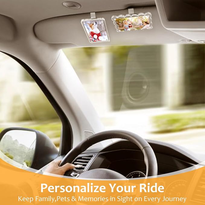 Accmor Car Picture Holder, Visor Photo Holder, Magnetic Acrylic Photo Clip | Clear, Horizontal & Vertical, Car Visor Photo Clip, Personalized Car Picture Frame, for Adding Family, Personal, Pets Photos - Image 7