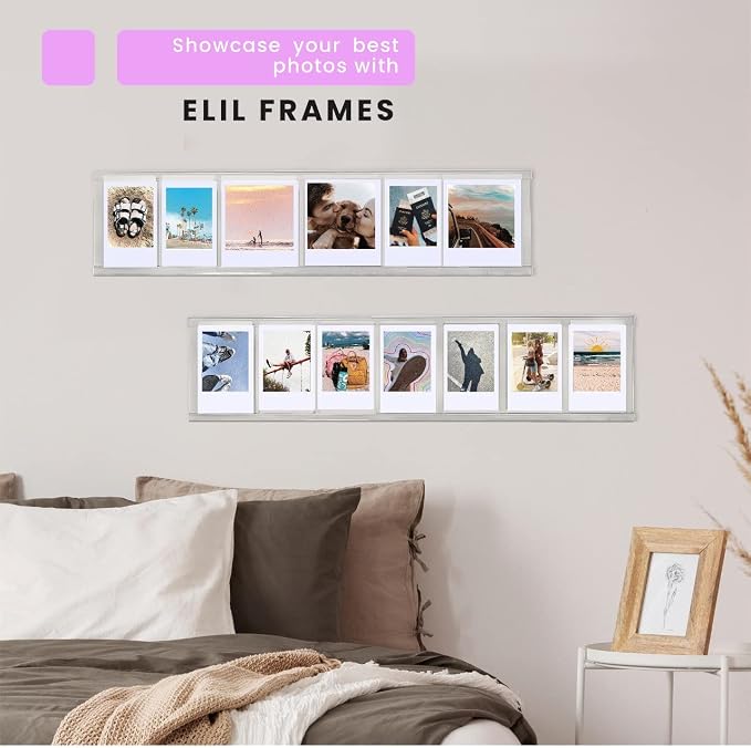 Elil Instax Mini Collage Photo Frame for Wall – Acrylic Picture Frames Collage Wall Decor, Fits Fujifilm Instax Mini Film, Square & Wide Prints, Instant Photos, Gift for Instax Lovers - Image 4