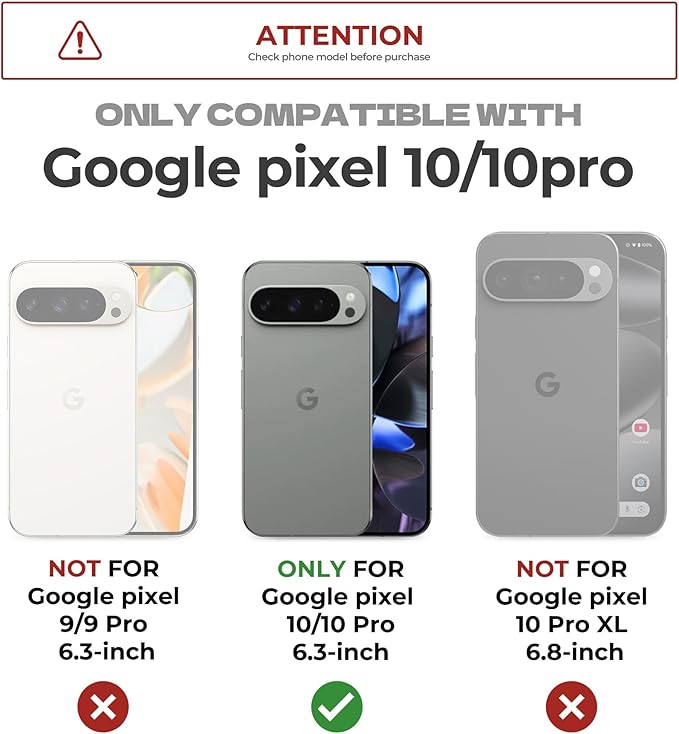 Dexnor for Google Pixel 10/10 Pro Case with Slide Camera Cover & 2 Front Frames & Built-in Screen Protector & Kickstand, Full-Body Shockproof Protective Cover Rugged Bumper Cases,Black(2025) - Image 2