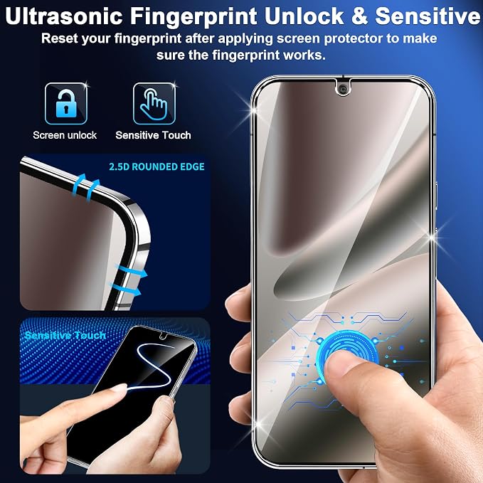 letosan 3 Pack for Google Pixel 10 Pro XL Screen Protector Tempered Glass + 3 Pack Camera Lens Protector, Military Grade Shatterproof, 9H Hardness, Fingerprint Unlock,Case Friendly 6.8 Inch - Image 7