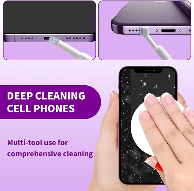 20-in-1 Cleaning Kit for Airpod Earbud Laptop Keyboard, Electronic Penlar Cleaning Kit Compatible with Computer PC Cell Phone, Charging Port - Image 3