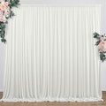 10 ft x 8 ft Wrinkle Free Ivory Backdrop Curtain for Wedding Parties, Polyester Ivory Photo Backdrop Drapes 2 Panels 5x8ft for Baby Shower Photoshoot Engagement Birthday Party Photography Background by Outpain