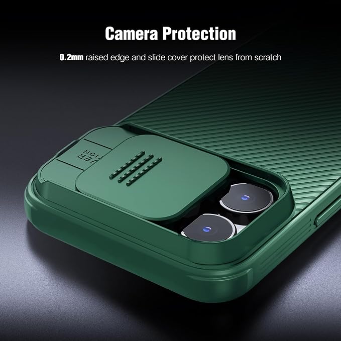 Nillkin for iPhone 16 Pro Max Case with Slide Camera Cover, [Full Camera Protection][Anti-Scratch] Military-Grade Protection, Anti-Fingerprint, Slim Phone Case for iPhone 16 Pro Max 6.9'' Green - Image 2