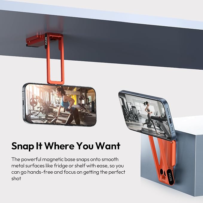 ULANZI MA38 Magnetic Phone Tripod for iPhone, Portable Phone Holder Orange | Portable Phone Tripod for Magsafe w Foldable Hook Double-Sided 1/4'' Screw for Travel Vlog Selfie iPhone 17/16/15/14/13 - Image 3