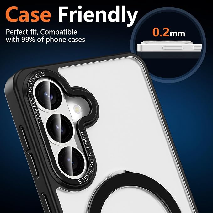 for Samsung Galaxy S26 Camera Lens Protector, Individual Metal Ring Tempered Glass Lens Cover, [Strong Adsorption] Scratch Resistant Ultra-Thin HD Clear Lens Cover, 1 Set-White Shine - Image 8