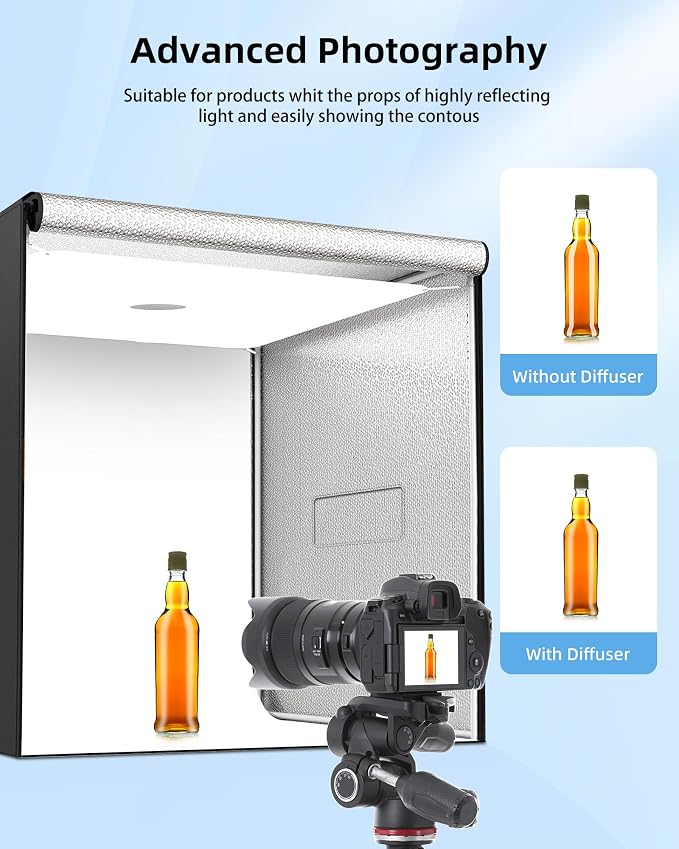 Glendan 32"x32" Light Box Photography, Large Photo Light Box | 3 Light Panels, 792 LED Beads, CRI >95, Professional Photo Booth Shooting Tent Kit with 4 Color Backdrops for Product - Image 5