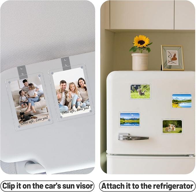 Car Picture Holder 2Pcs Car Picture Frame 3.5"x2.5" Acrylic Sun Visor Photo Clip Visor Accessories Photo Display - Image 4