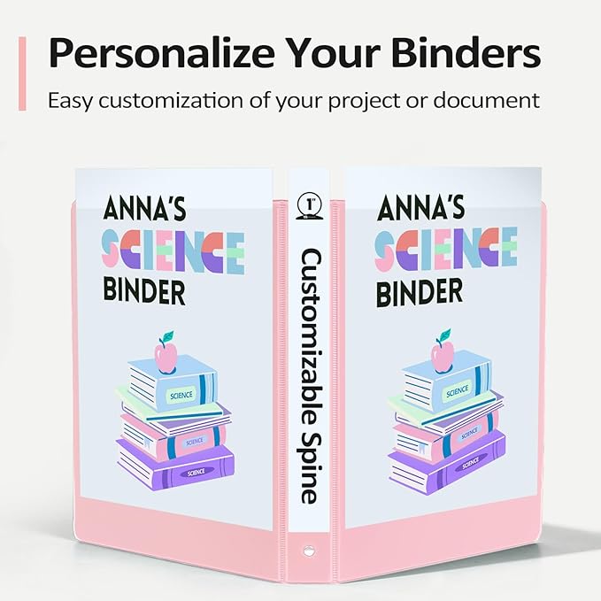 BinderX 3 Ring Binder 1.5 Inch, 1.5" Clear View Binder, Yellow, Letter Size | Extra Durable, PVC-Free, Customizable, Interior Pockets, 325-Sheet Capacity, Eco-Friendly, Reinforced Hinge, School, Office - Image 5