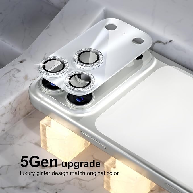 Choiche for iPhone 17 Pro Max Camera Lens Protector, Light-Silver | Bling Metal Camera Cover with 9H Tempered Glass Lens Screen Protector Accessories, Strong Adsorption, Case-Friendly, 6.9-inch - Image 7