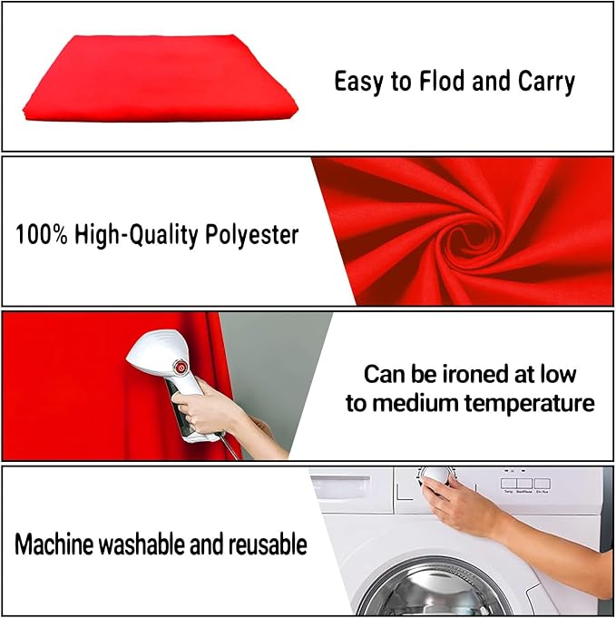 Red Photography Backdrop for Photoshoot, Fabric 5x7ft | Polyester Studio Photo Backgrounds, Non Reflective, Easy to Hang, for Portrait Shoot, Product, Party Decor, Video Creation - Image 7