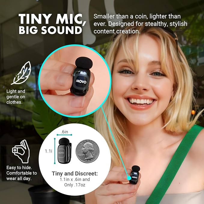 Movo iVlogger-PRO Wireless Vlogging Kit for iPhone/Android - YouTube Starter Kit with Wireless Microphone and LED Light for Content Creators - Image 3