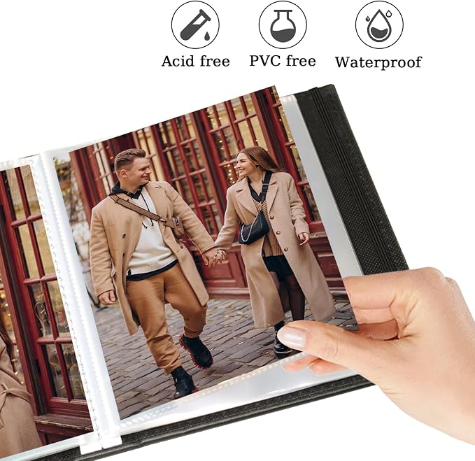 Small Photo Album 5x7 52 Pockets Leather Cover Picture Book Holds 5x7 Photos for Wedding, Baby, Family, Graduation - Image 3