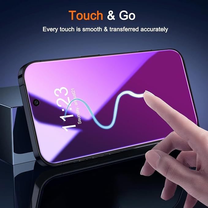 Milomdoi Gradient Colorful Privacy Screen Protector for iPhone 17 Pro Max | 3+3 Pack, 9H+ Hardness Tempered Glass Camera Lens Protector, Easy Installation, No Bubbles, Case Friendly - Image 6