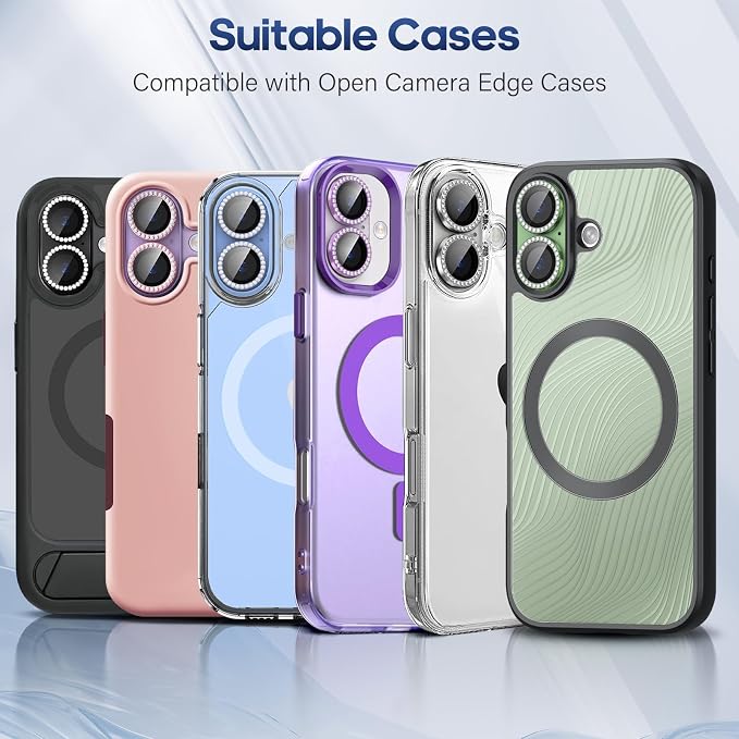 for iPhone 17 Camera Lens Protector Cover Bling Diamond, Purple | Individual Metal, 9H Hardness, Scratch Resistant, Shockproof, Drop Protection, Case Friendly, Stylish Accessories - Image 6