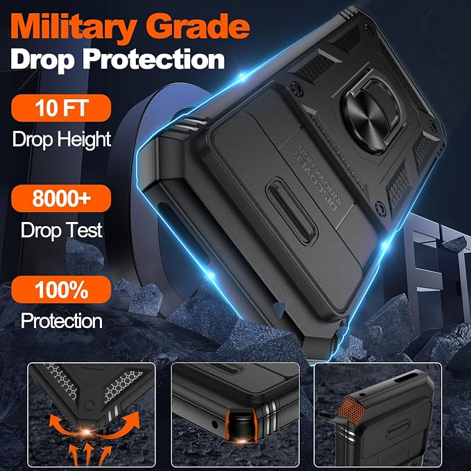 Gritup for Pixel 9/9 Pro Case Military-Grade Shockproof with Kickstand | with 2 PCS Screen Protector, Slide Camera Cover, Heavy Duty Outdoor Protection Funda para Google 9/9 Pro Cover, Black - Image 2
