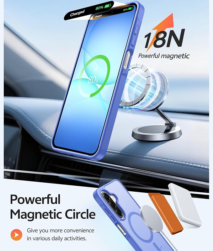 FNTCASE for Galaxy A17/A16 5G Phone Case, Fit for Magsafe, Screen Protector | Translucent Matte, 14FT Military Grade Drop Protection, Slim Shockproof Protective, for Samsung A 17 A 16 Cover, Ultramarine - Image 3