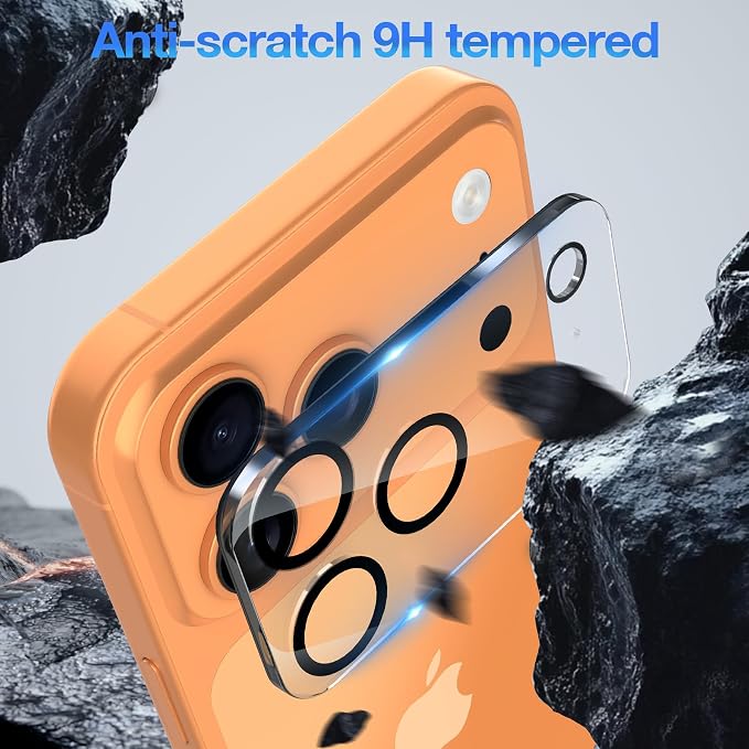 WHPXJY 2025 New Upgrade for 3 pack iPhone 17 Pro Camera Lens Protector-Tempered Glass Cover, 9H+ Shatterproof/Anti-scratch/Maintains Original Clarity/Easy to Install - Image 3