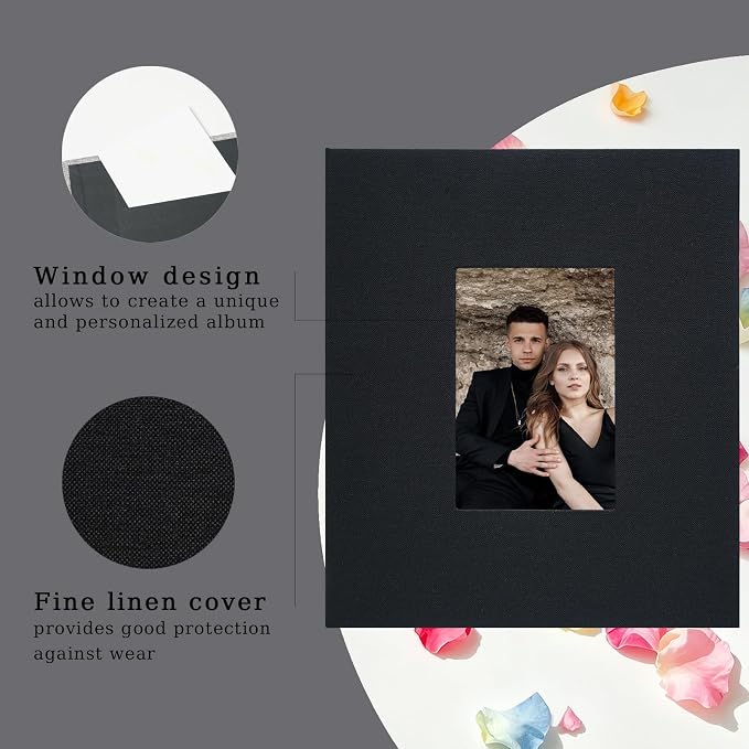 Photo Album 8x10 Linen Picture Book 26-Page Album Holds 52 Photos Art Presentation Folder for Picture or Certificates Storage - Image 2