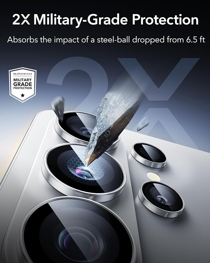 ESR for Samsung Galaxy S26 Ultra Camera Lens Protector, 1 Pack, Silver | Individual Camera Cover, 9H Tempered Glass, Original Camera Clarity, Scratch-Resistant, Case Friendly - Image 4