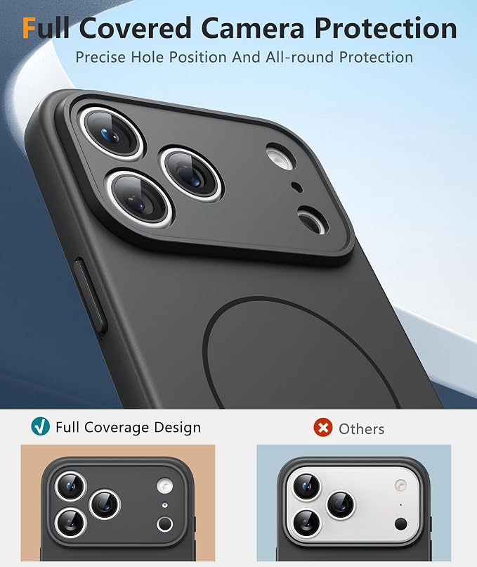 FNTCASE for iPhone 17 Pro Case, Fit for Magsafe, Screen Protector | Full Camera Protection, Integrated Silicone, 14FT Military Grade Drop Proof, Shockproof Protective Phone Cover, Full Gray - Image 4