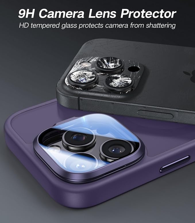 VOFATA [Upgraded] for iPhone 16 Pro Max Case with Camera Cover Stand [Fit for MagSafe][9H Camera Lens Protector] Mil-Grade Protection Translucent Magnetic iPhone 16 Pro Max Phone Case, Purple - Image 2
