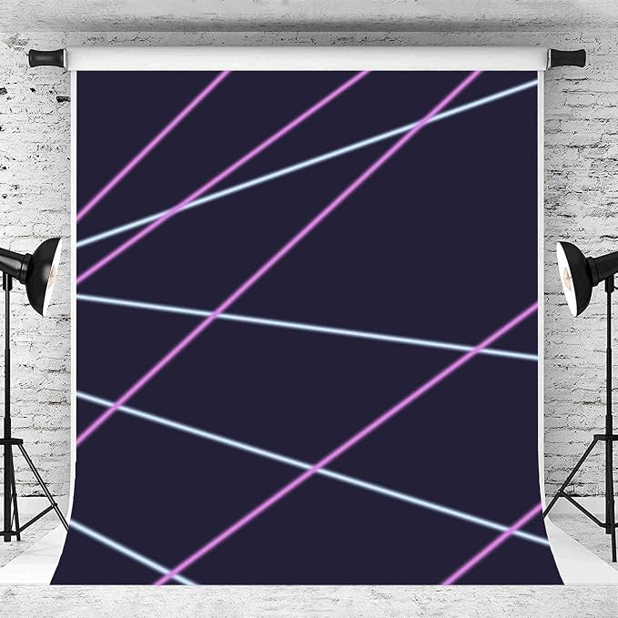 Laser Line Photography Backdrop Neon Laser Tag Birthday Party Night Game On Indoor Photobooth Background Glow Photo Studio Backdrops Fabric 5x7ft - Image 5