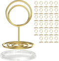 30 Pack Gold Table Number Holders with Clear Stable Base – Metal Place Card Holders for Table, Photo Picture Stands Card Holders for Wedding Party Banquet Restaurant Events (Gold) by Unknown