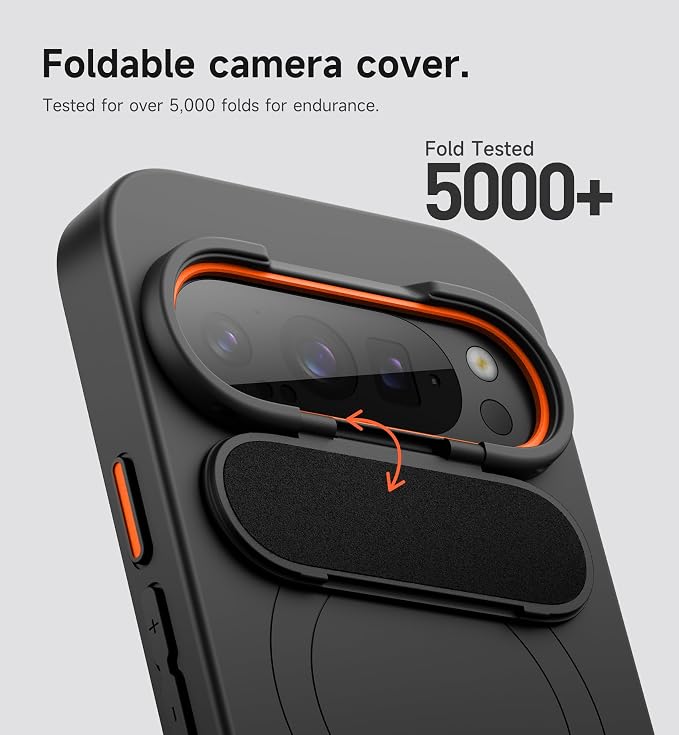 SURITCH for Google Pixel 9 Pro XL Phone Case, Compatible with MagSafe, Protective Cover with Camera Cover & Adjustable Metal Kickstand for Pixel 9 Pro XL -Black - Image 4